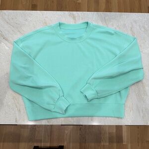 Lululemon Softstreme Perfectly Oversized Cropped Crew, 8, teal